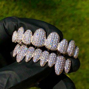 COPY - white gold finish teeth Grillz set